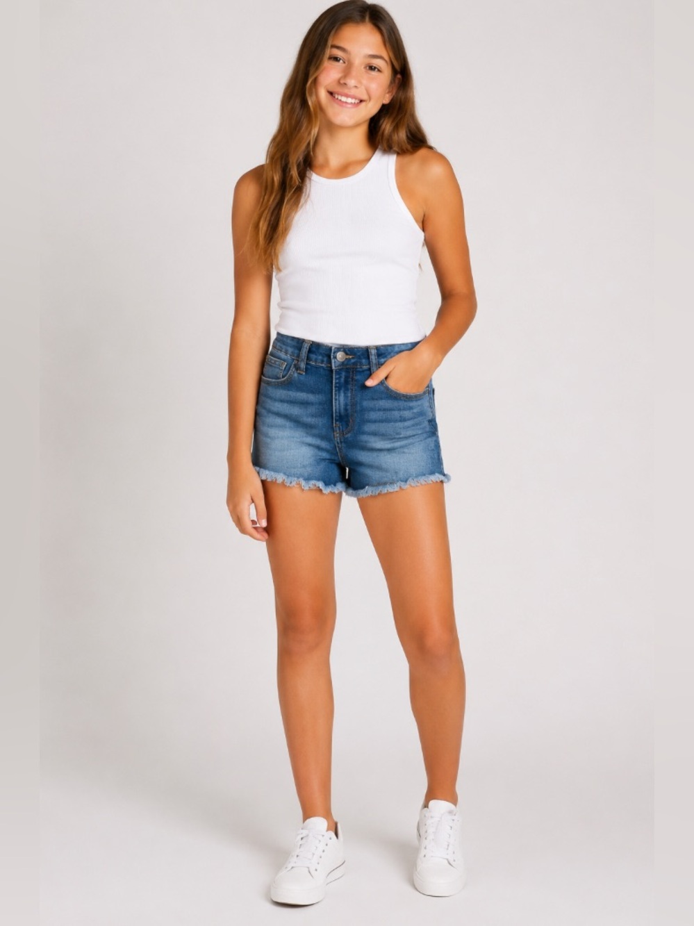 Frankie’s youth size 12.  Medium Blue Denim Jean shorts